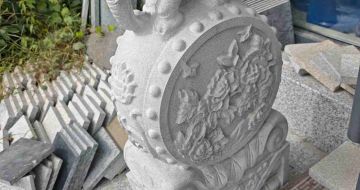 揭阳芝麻白抱鼓石 庭院抱鼓石