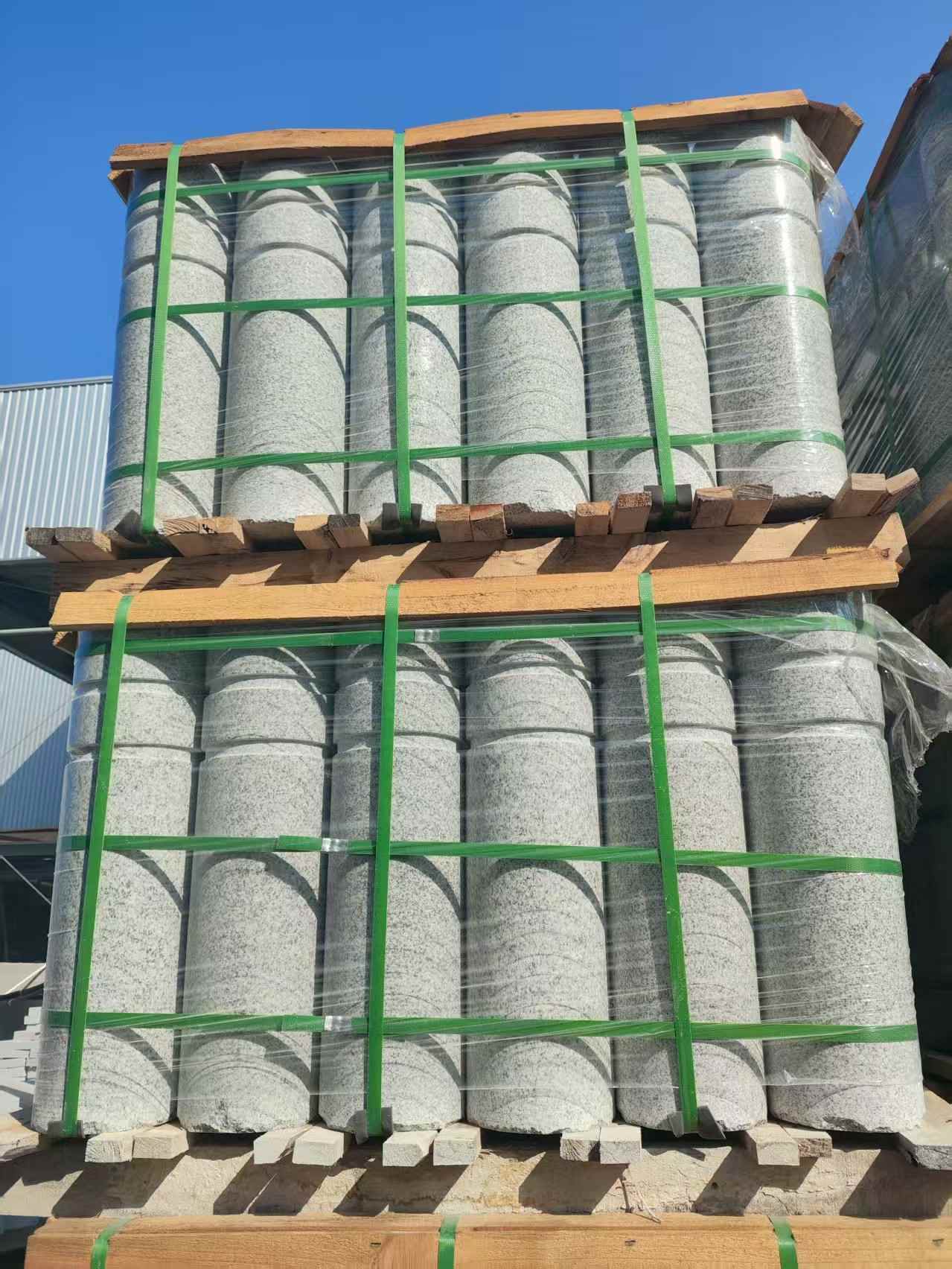 揭阳挡车柱芝麻白 挡车石