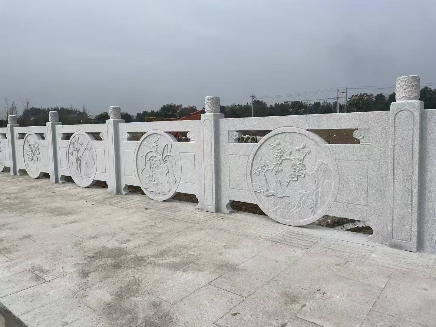 揭阳芝麻白河道栏杆 石材栏杆